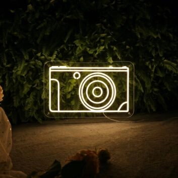 &#39;CAMERA&#39; neon sign