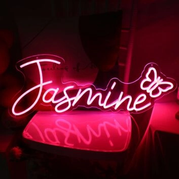 Jasmine Neon Sign for Personalized and Whimsical Decor