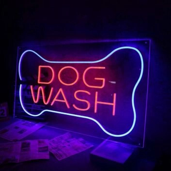 Dog Wash Neon Sign for Pet Grooming Shops