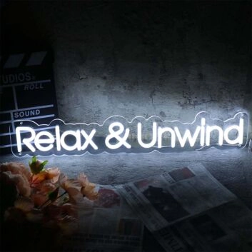 Relax and Unwind Neon Sign for Relaxation and Wellness Spaces