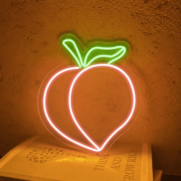 &#39;Peach&#39; neon sign
