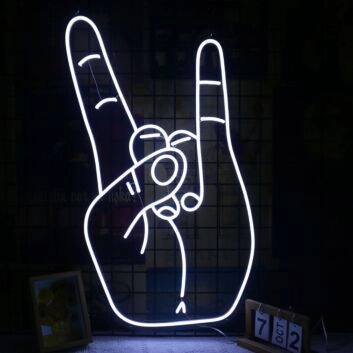 Rock Never Die Gesture LED Neon Sign for Music Lovers
