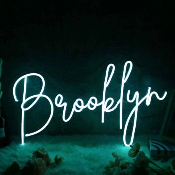 Brooklyn White Neon Sign for City Pride and Cultural Decor