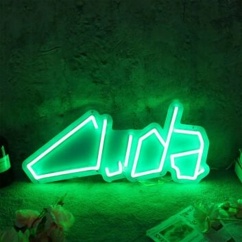 Cuda Green Neon Sign for Car Enthusiasts
