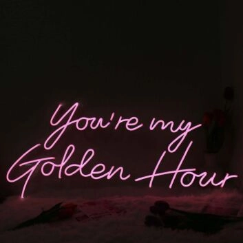 You Are My Golden Hour Pink Neon Sign for Romantic and Positive Spaces