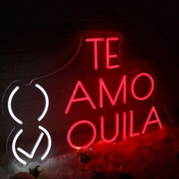 TE AMO TEQUILA Red Neon Sign for Fun and Social Spaces