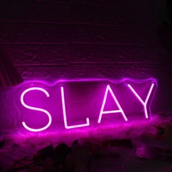 Slay Pink Neon Sign for Empowering and Bold Spaces