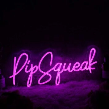 Pipsqueak Pink Neon Sign for Fun and Whimsical Decor