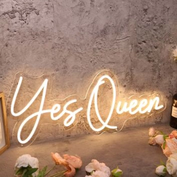 Yes Queen Yellow Custom Neon Sign for Empowering and Fun Spaces