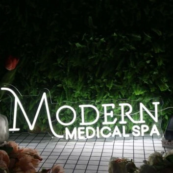 Modern Medical SPA White Neon Sign for Wellness and Spa Spaces