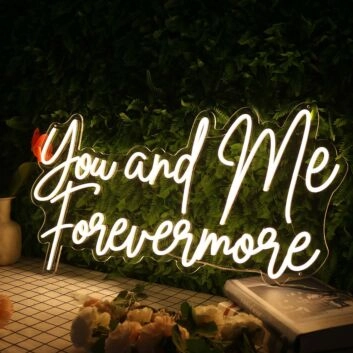 You And Me Forevermore Yellow Neon Sign for Romantic and Loving Spaces