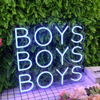 BOYS BOYS BOYS Blue Neon Sign for Fun and Playful Spaces