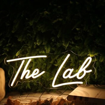 The Lab Yellow Neon Sign for Creative and Fun Spaces