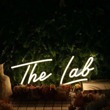 The Lab Yellow Neon Sign for Creative and Fun Spaces