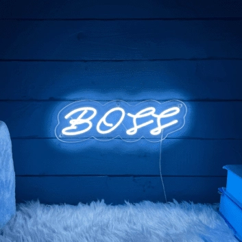 &#39;Boss&#39; neon sign