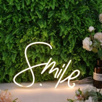Smile Yellow Neon Sign for Positive and Fun Spaces