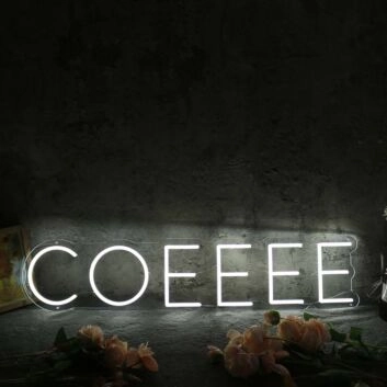 Coffee White LED Neon Sign for Cafes and Coffee Shops