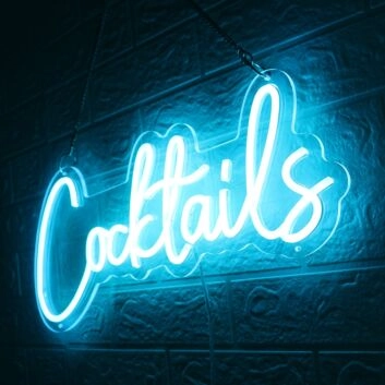 Blue Cocktails LED Neon Sign for Bars and Social Spaces