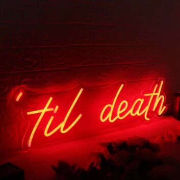 Til Death Red Neon Sign for Bold and Fun Spaces