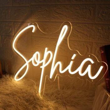 Sophia Yellow Neon Sign for Personalized Decor