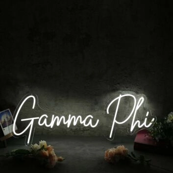Gamma Phi White Neon Sign for Sorority and College Decor