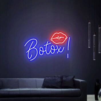 Botox Neon Sign Red Lips Neon Light Botox Art Injector Spa Studio Decoration for Wellness and Spa Spaces