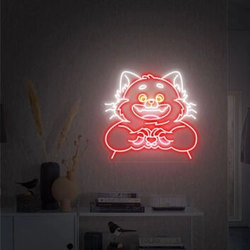 Turning Red Panda Neon Sign Disney Crafts Neon Meilin Neon Sign Wall Decor for Disney Fans