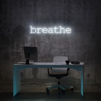 Breathe Neon Sign for Relaxation Spaces and Yoga Studios