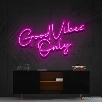 Good Vibes Only Neon Sign for Positive and Happy Spaces