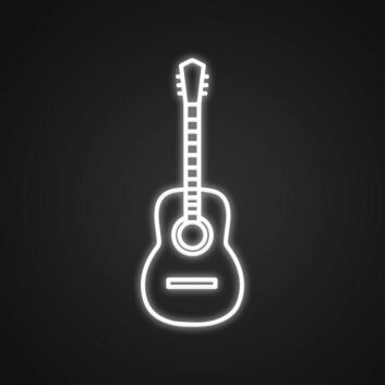 Guitar Neon Sign for Music Lovers and Studios