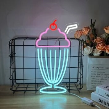 Milkshake Neon Sign for Fun and Refreshing Spaces
