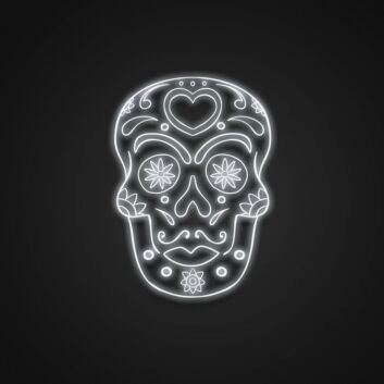 Sugar Skull Neon Sign for Festive and Whimsical Decor