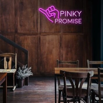 Pinky Promise Neon Sign for Friendship and Positive Spaces
