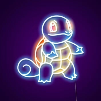 Squirtle Neon Sign for Anime Fans and Fun Spaces