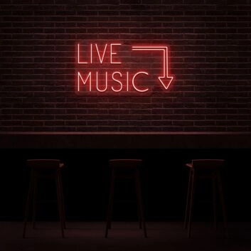 Live Music Neon Sign for Music Lovers and Venues