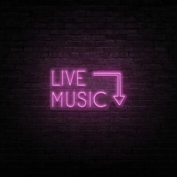Live Music Neon Sign for Music Lovers and Venues