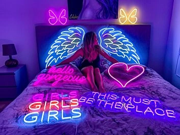 Angel Wings Neon Sign for Spiritual and Peaceful Ambiances