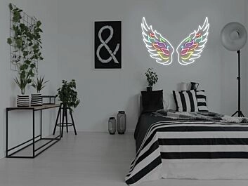 Angel Wings Neon Sign for Spiritual and Peaceful Ambiances