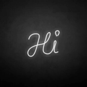 &#39;HI&#39; neon sign