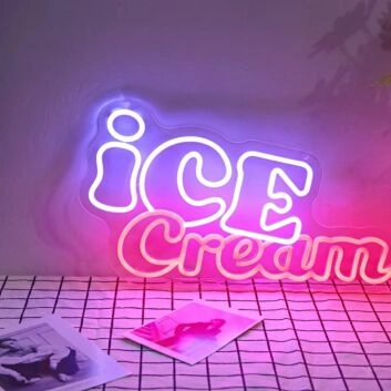 Ice Cream Neon Sign for Sweet and Fun Spaces