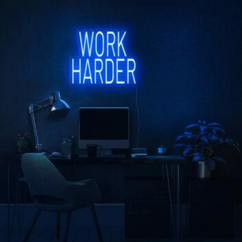 Work Harder Neon Sign for Motivational and Inspirational Spaces