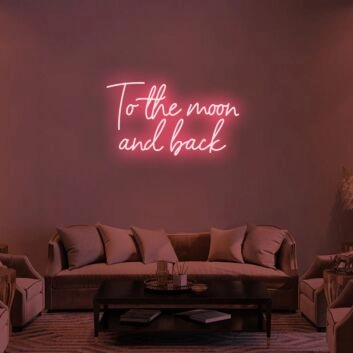 To The Moon And Back Neon Sign for Romantic and Inspirational Spaces