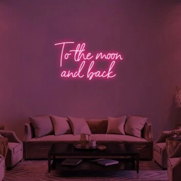 To The Moon And Back Neon Sign for Romantic and Inspirational Spaces