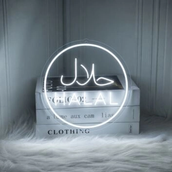 Halal Neon Sign for Cultural and Religious Spaces