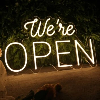 We're Open Neon Sign for Businesses and Shops