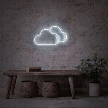 Clouds Neon Sign for Whimsical and Fun Spaces