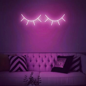 Eyelash Neon Sign for Beauty and Fashion Spaces