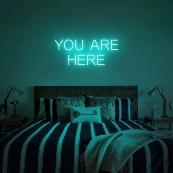 You Are Here Neon Sign for Informative and Fun Spaces