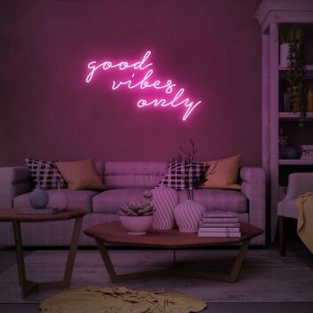 Good Vibes Only Neon Sign for Positive and Fun Spaces