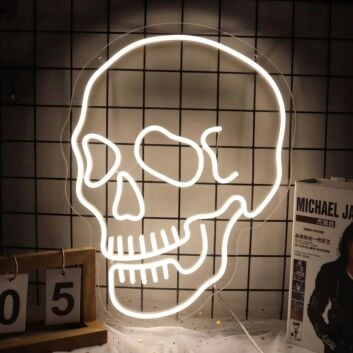 Skull Neon Sign perfect for a Halloween-themed room